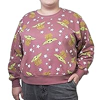 STAR WARS Plus Size Women's Mandalorian Grogu All Over Pattern Short Sleeve Tee Shirt