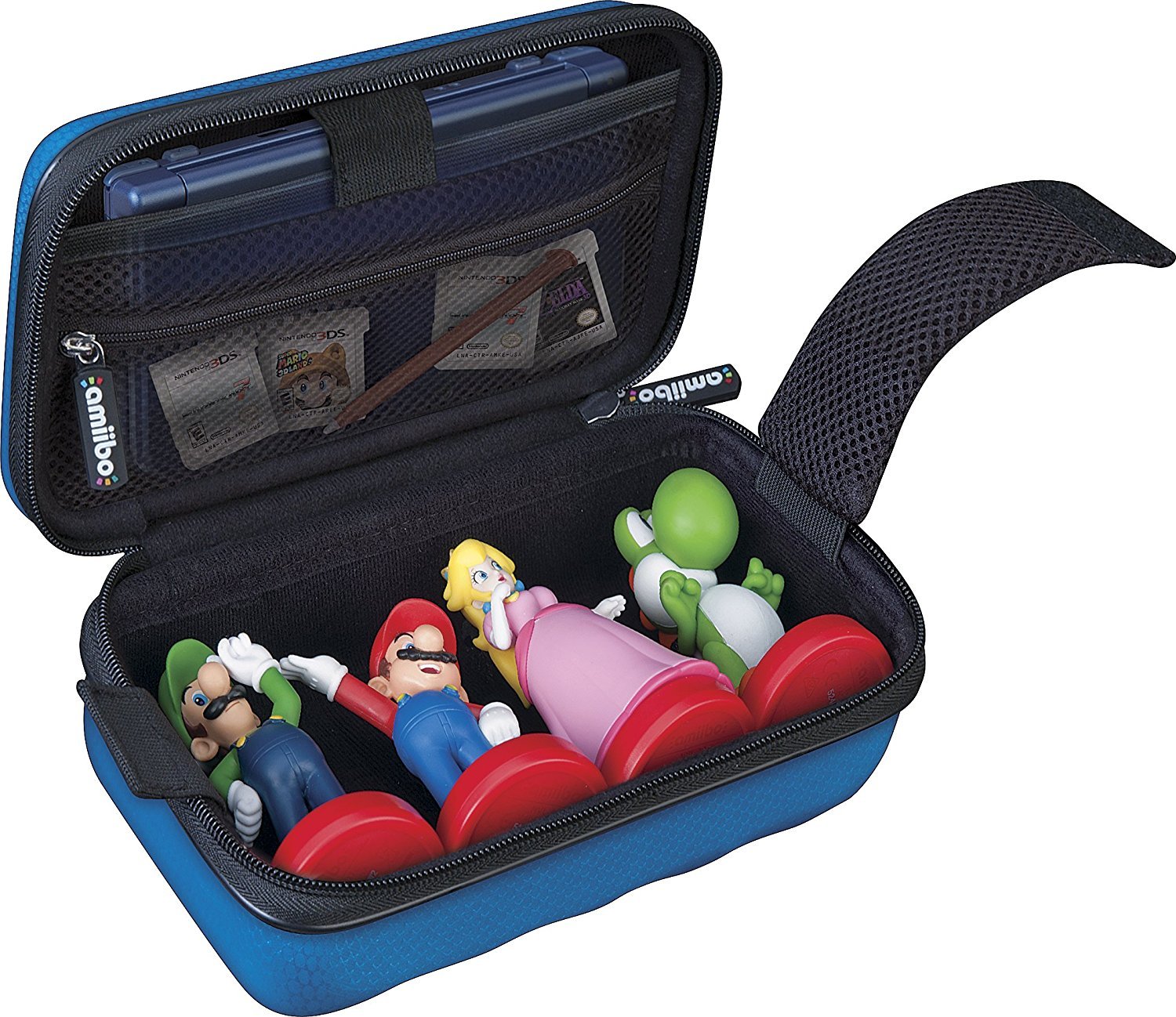 Officially Licensed Nintendo 3DS Amiibo Case – Protective Deluxe Traveler for Storage, Display or Carrying Case/Box – Blue