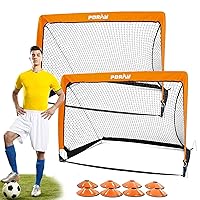 Poray Portable Soccer Goal Net for Kids & Adults,Pop Up 4FT 6FT Soccer Goal with 210D Oxford & Extra Stakes,Birthday Gift & Fun for Backyard and Soccer Training