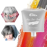 Temporary Hair Color for Kids, Comblor Grey Hair Dye, Washable Gray Hair Color Wax for Girls Boys Teens Adults, Ideal Gifts for Birthday, Cosplay, Party, Halloween, Children's Day, Crazy Hair Day