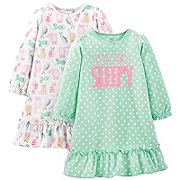 Simple Joys by Carter's Girls and Toddlers' Fleece Nightgowns, Pack of 2