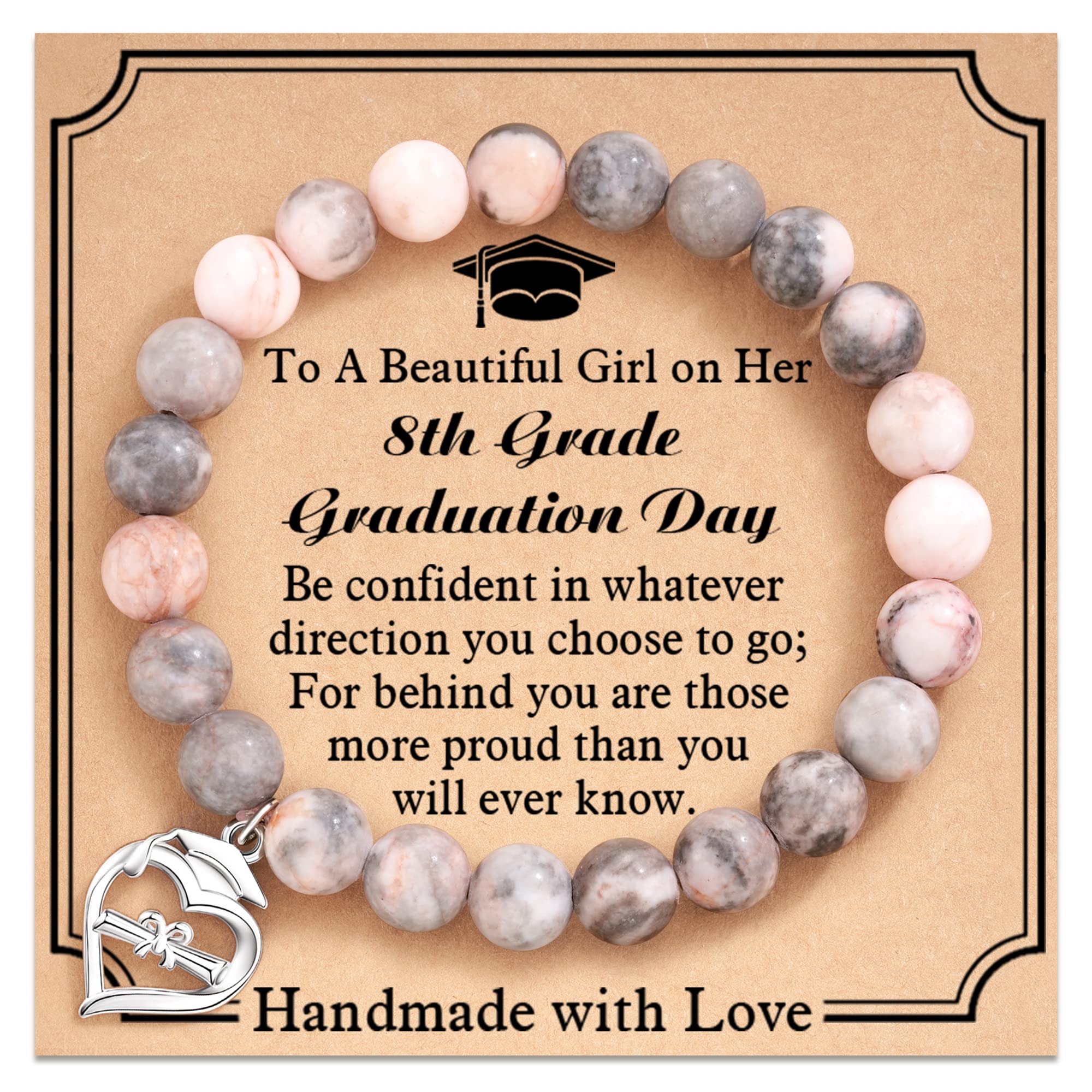 Shonyin Graduation Gifts for Her 2023, Heart Bracelet 5th 8th 6th College Law Middle High School Master Degree Nurse Phd Graduation Jewelry Gifts for Girls Daughter Best Friend