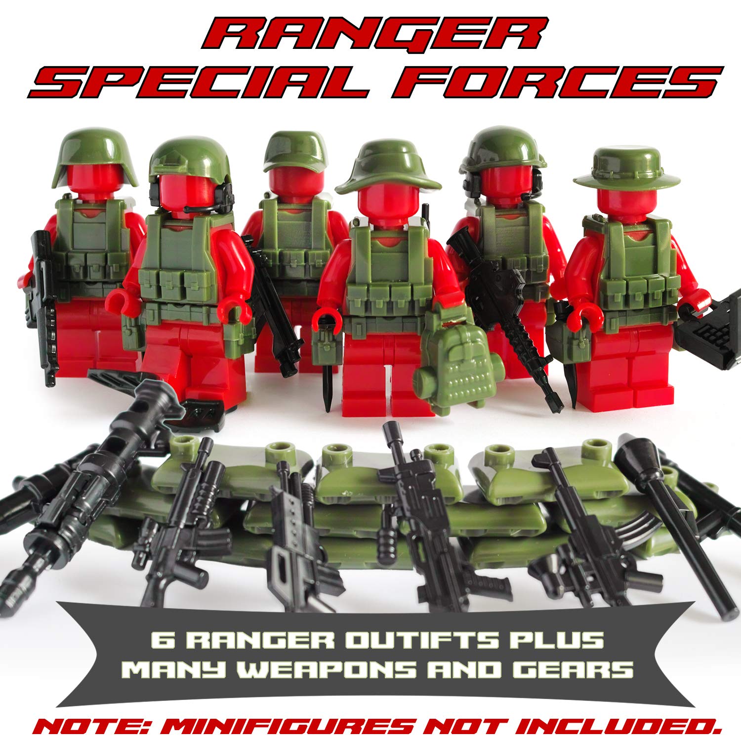Trendyz Ultimate Ranger Special Forces - Military Army Weapons and Accessories Building Block Toy for Custom Bricks Minifigures