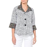 Women's Three Quarters Flounce Sleeve Wire Collar 2-Pocket Button Front Jacket