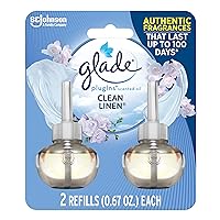 PlugIns Refills Air Freshener, Scented and Essential Oils for Home and Bathroom, Clean Linen, 1.34 Fl Oz, 2 Count