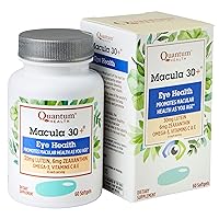 Macula 30+ Eye Care Supplement Promotes Macular & Retinal Health as You Age with Lutein Zeaxanthin Omega-3 Vitamins C & E Daily Nutrition for Women & Men - 60 Softgels