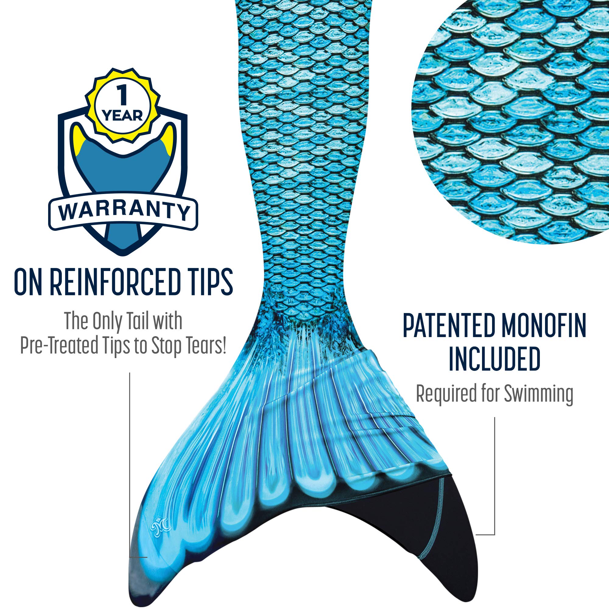 Fin Fun Mermaidens - Mermaid Tails for Swimming for Girls and Kids with Monofin