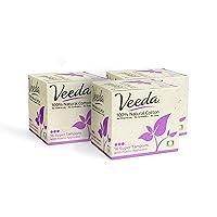 Veeda 100% Natural Cotton Compact BPA-Free Applicator Tampons Chlorine, Toxin and Pesticide Free, Super, 16 Count (Pack of 3)