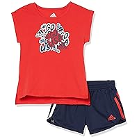 adidas girls Graphic Tee & Gym Shorts T-shirt Set