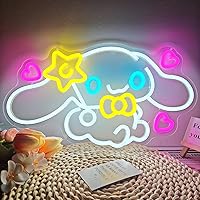 Cinnamoroll Neon Sign Anime Neon LED Signs for Wall Decor Dimmable Neon Light Signs for Bedroom Girls Room Japanese Cartoon Neon Wall Signs Decor Cute Night Light Gifts for Kids