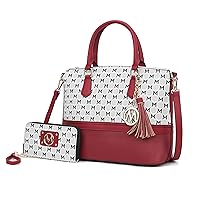 MKF Crossbody Tote Bag for Women, & Wristlet Wallet Purse Set – PU Leather Top-Handle Satchel Shoulder Handbag
