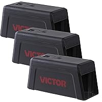 Victor M241SR-3 Indoor Electronic Humane Rat and Mouse Trap - No Touch, No See Electric Rat and Mouse Trap - 3 Traps Black