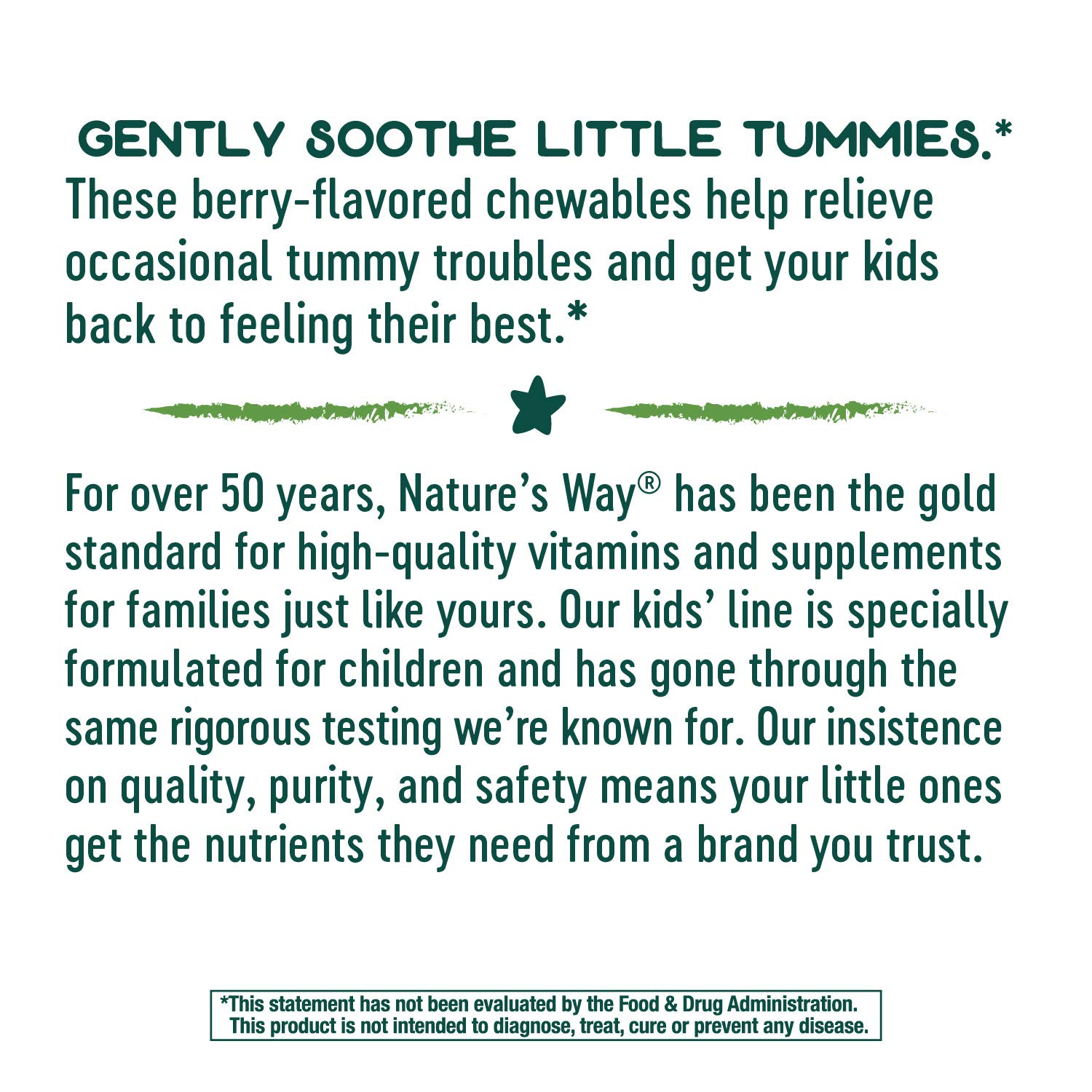 Nature’s Way Kids Tummy Soothe, with Calcium & Ginger, Berry Blast Flavored, 60 Vegetarian Chewables