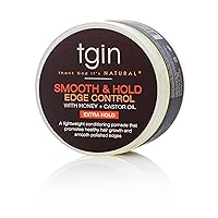 tgin Smooth & Hold Edge Control infused with Honey & Castor Oil for natural hair - Dry Hair - Curly Hair - 4 Oz