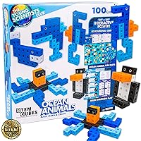 Ocean Animals STEM Cubes,Build,Learn & Create with 100+ Math Cubes Manipulatives,2-in-1 Educational Games,Math Cubes for Kids Ages 4-8,Multi,One Size