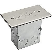 ENERLITES Screw Cap Cover Floor Box kit, 5” x 2.87” 1-Gang, 20A Tamper-Weather Resistant Duplex Receptacle Outlet, Watertight Gasket, Corrosive Resistant, UL Listed, 975506-SS, Stainless Steel