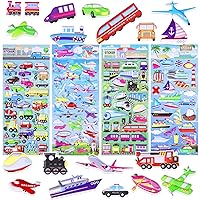 Puffy Race Car Transportation Stickers for Toddlers Kids - 3D Vehicle Stickers for Children Boys.