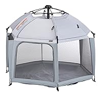 Safety 1st InstaPop Dome Play Yard, Compact design makes it easy to pop open and closed, High Street