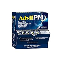 PM Pain Reliever and Nighttime Sleep Aid, Pain Medicine with Ibuprofen for Pain Relief and Diphenhydramine Citrate for a Sleep Aid - 50x2 Coated Caplets