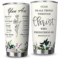 Christian Gifts for Women-Stainless Steel 20oz Tumbler Inspirational Religious Gifts- Christian Faith Jesus God Bible Verse Gifts