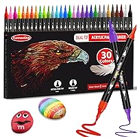 Arrtx Acrylic Paint Brush Pens for Rock Painting, 30 Colors Premium Graffiti Supplies, Acrylic Paint Pens for Stone, Craft DIY, Easter Egg, Wood