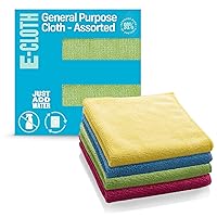 E-Cloth Microfiber Cloth 4-Pack, World's Leading Premium Microfiber Cleaning Cloth, Twice as Durable as Competition, 1 Year Guarantee, Ideal for Kitchen, Countertops, Sinks, and Bathrooms, Assorted