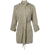 Angie Women's Military Green Vintage Wash Jacket