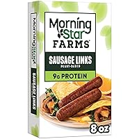 MorningStar Farms Veggie Breakfast Meatless Sausage Links, Plant Based, Frozen Breakfast, Original, 8oz Box (1 Box)