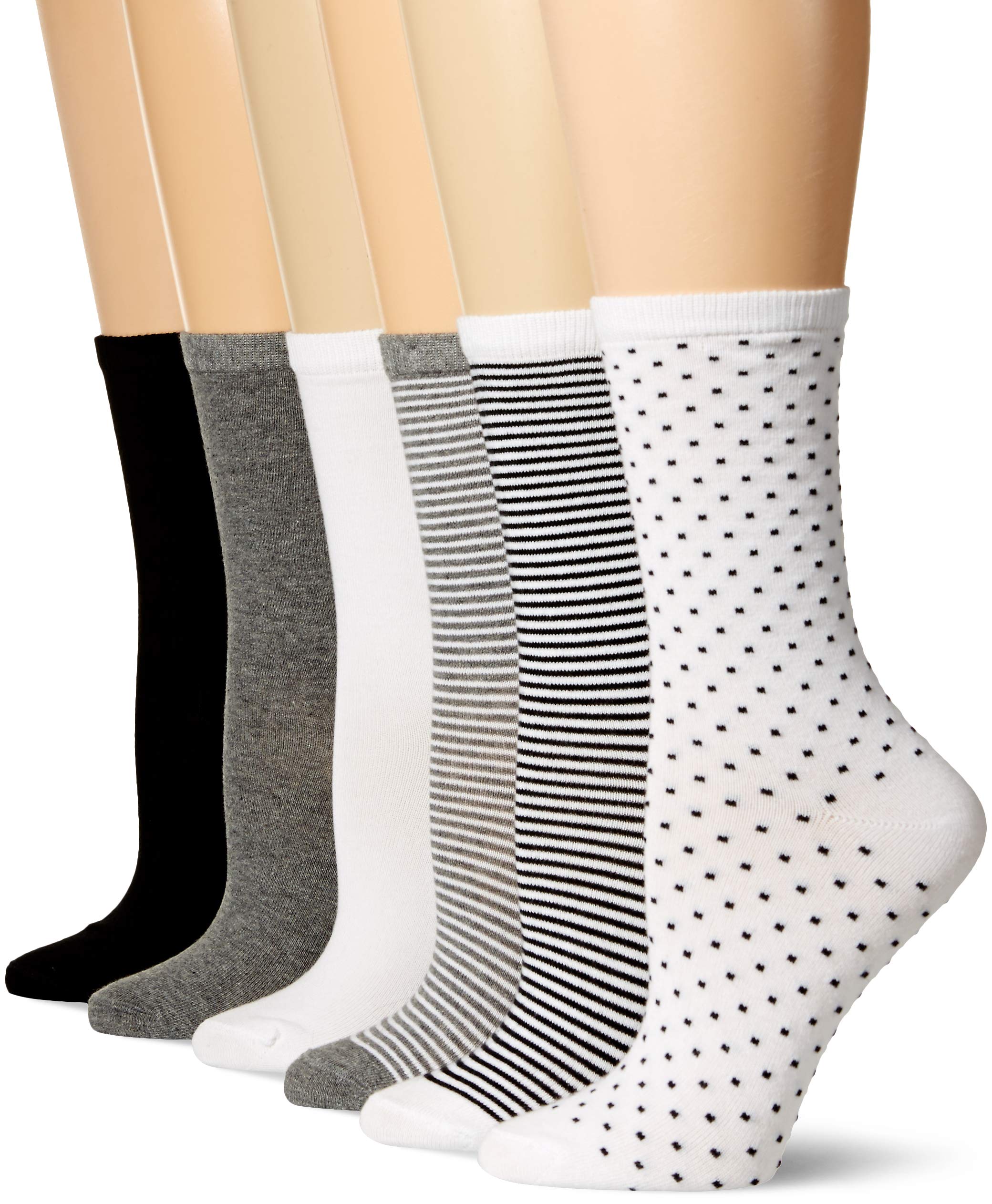 Amazon Essentials Women's Casual Crew Socks, Pack of 6