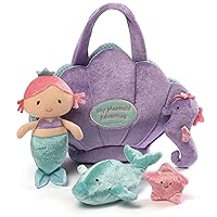 GUND Play Soft Collection, Mermaid Adventure 5-Piece Plush Playset with Rattle, Squeaker and Crinkle Plush Toys, Sensory Toy for Babies and Newborns, 8