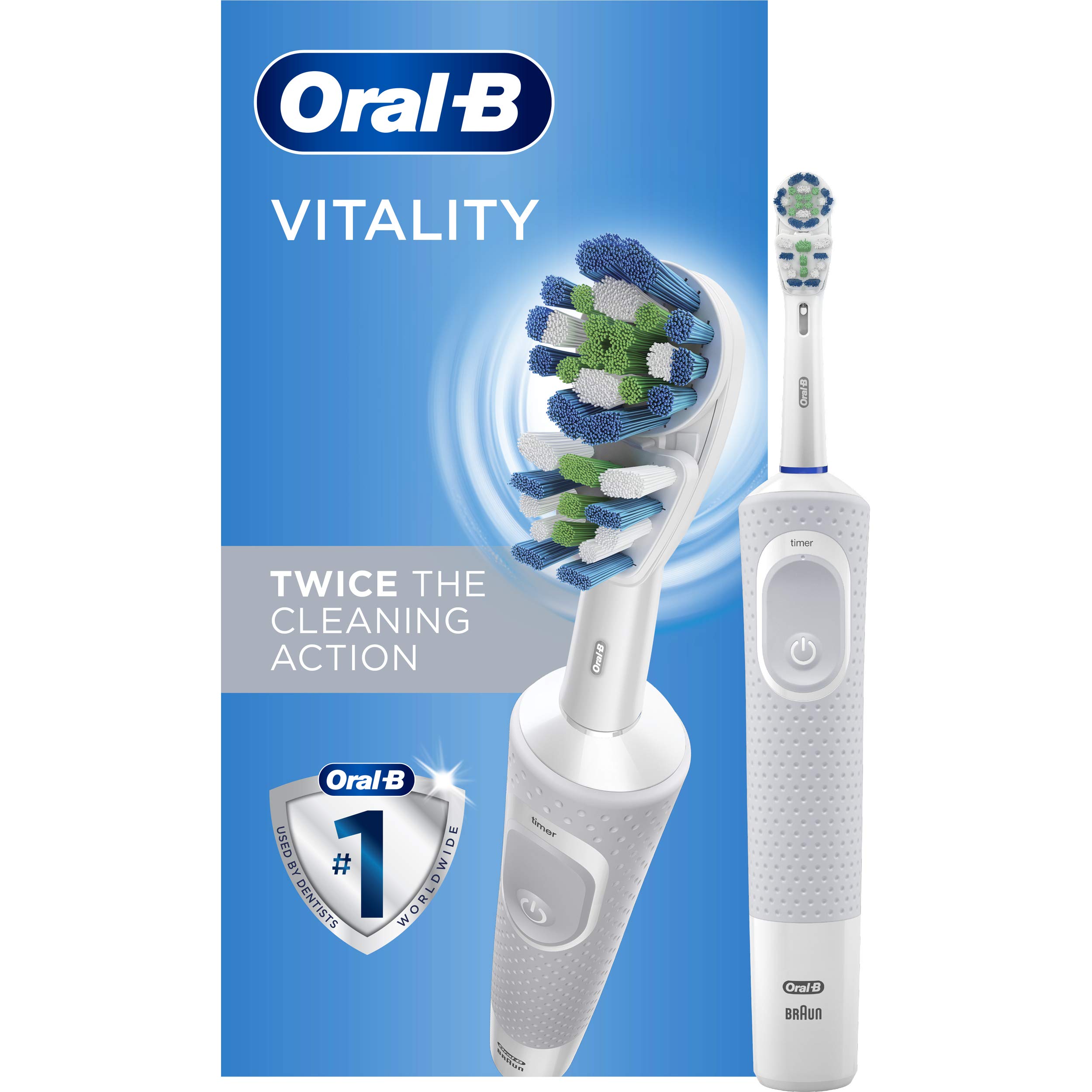 Oral-B Vitality Dual Clean Electric Toothbrush, White, 1 Count