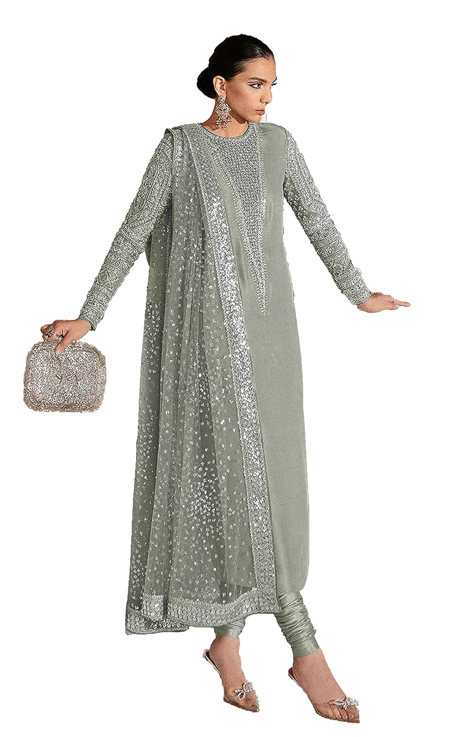 STELLACOUTURE women's ready to wear embroidered plus size eid festival pakistani salwar kameez suit for women 1026-O