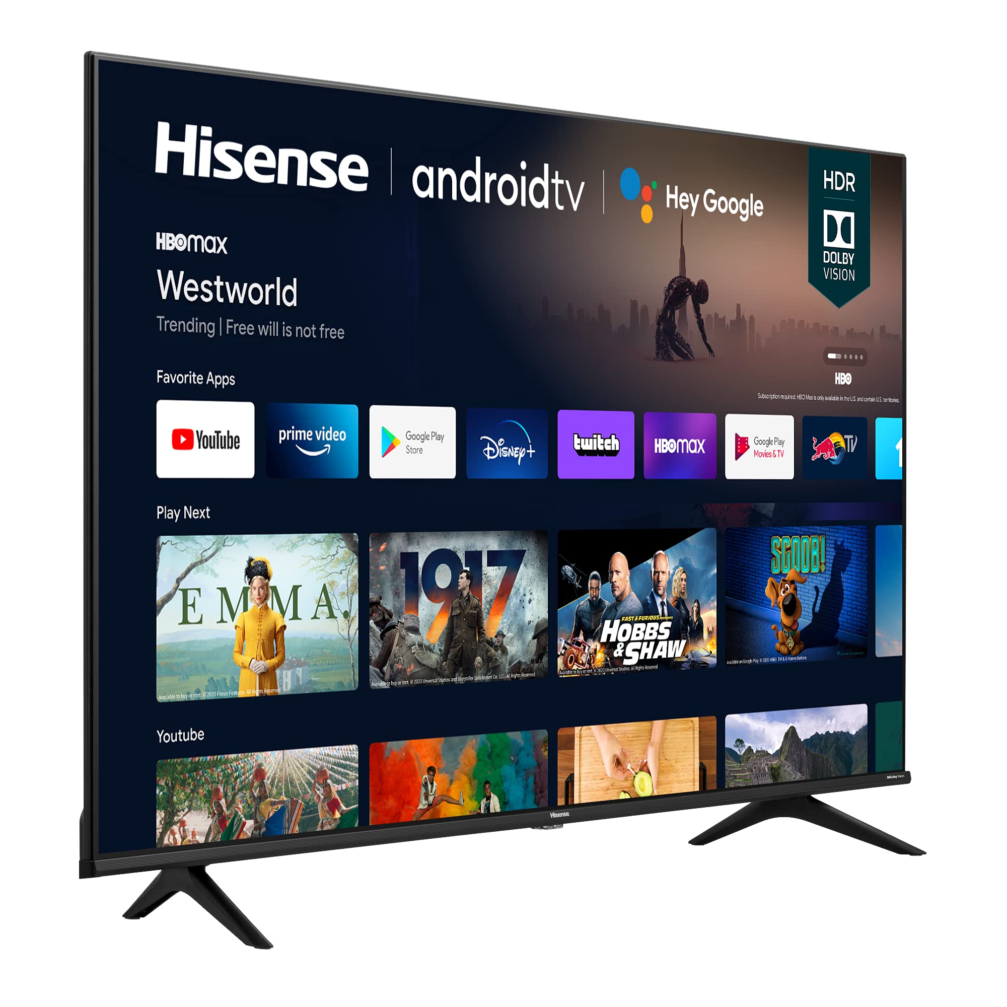 Hisense 50A6G 50-Inch 4K Ultra HD Android Smart TV with Alexa Compatibility (2021 Model)