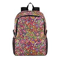 ALAZA Hippie Peace Symbol Mushrooms Paisley Lightweight Packable Travel Hiking Backpack