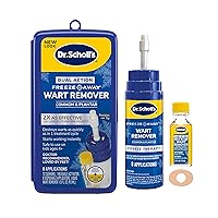 Dr. Scholl's Dual Action Freeze Away® WART Remover, 8 Applications // Freeze Therapy + Powerful Fast Acting Salicylic Liquid to Remove Common and Plantar Warts, 0.33 Fl Oz, 1 Count
