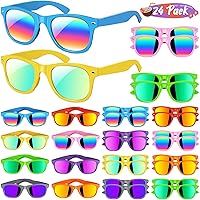 Eunvabir 24Pcs Kids Sunglasses Bulk with UV Protection, Neon Sunglasses for Summer Beach Party Favors Toys, Goody Bag Stuffers, Classroom Prizes