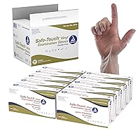 Dynarex Safe-Touch Vinyl Disposable Exam Gloves, Powder-Free, Food Safety and Compliance, Ambidextrous, Clear, X-Large, 1 Case, 10 Boxes of 100 Gloves