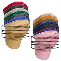 2 Pack Hat Rack for Baseball Caps Wall Mount, Metal Hat Storage Organizer for 30 Baseball Caps, Ball Cap Holder for Door Closet Hanger