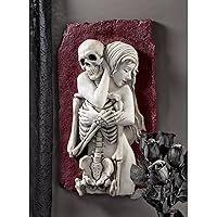 Design Toscano Flesh and Bone Skeleton Wall Sculpture Plaque, Red Finish, 13.00