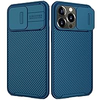 Designed for iPhone 13 Pro Max Case with Slide Camera Cover, Shockproof Soft Rubber Bumper & Hard Back Protective Case for iPhone 13 Pro Max 6.7 inch (2021)-Blue