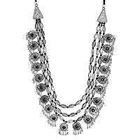 Crunchy Fashion Bollywood Traditional Indian/Bohemian Style Afgani Oxidised Silver Statement Necklace for Women