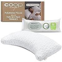 Coop Home Goods The Original Crescent Adjustable Pillow, King Bed Pillows for Shoulder, Neck & Head Support, Crescent Foam Pillows - Medium Firm for Back & Side Sleeper, CertiPUR-US/GREENGUARD Gold