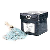 Mystix London | Migraine Relief - 100% Natural Bath Salts | A Medley of Epsom, Dead Sea Mineral and Himalayan Pink Salts | Perfect as a Gift | Handmade in UK