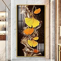 Modern Abstract Ginkgo Biloba Leaf Canvas Art Wall Painting Nordic Picture Prints For Living Room Home Decor Poster 80x160cm Frameless