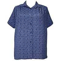 Women's Plus Size Short Sleeve Button Front Top with Shirring