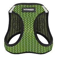 Voyager Step-in Air Dog Harness - All Weather Mesh Step in Vest Harness for Small and Medium Dogs by Best Pet Supplies - Lime Green (2-Tone), XL