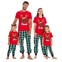 Christmas Matching Reindeer Family Initial Name T-Shirt