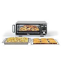 Ninja SP301 Dual Heat Air Fry Countertop 13-in-1 Oven with Extended Height, XL Capacity, Flip Up & Away Capability for Storage Space, with Air Fry Basket, SearPlate, Wire Rack & Crumb Tray, Silver