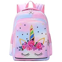 CAMTOP Girls Backpack for School Kids Backpacks Preschool Kindergarten Elementary Bookbag(Rainbow,Age 3-9 Years)