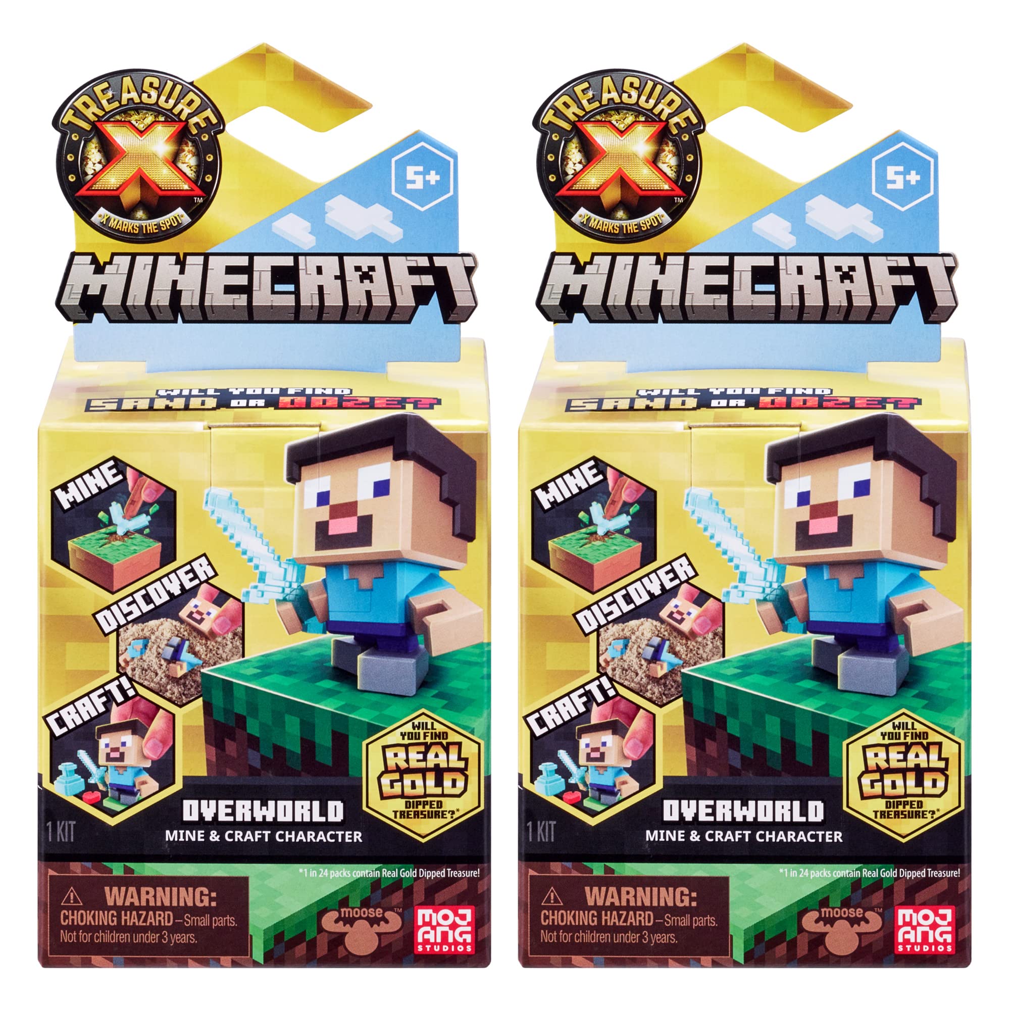 Treasure X Minecraft. Mine, Discover & Craft with 10 Levels of Adventure & 12 Mine & Craft Characters to Collect. Will You find The Real Gold Dipped Treasure?
